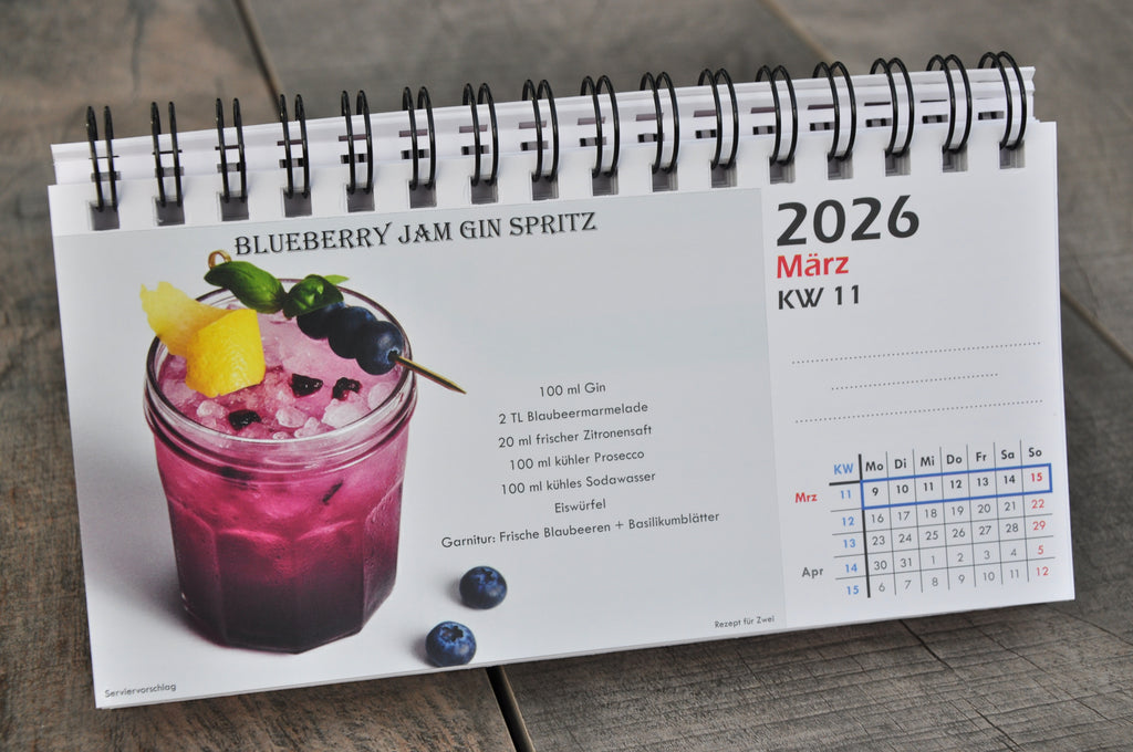 „Shaken Weeks“ – Wochen-Tischkalender mit 53 Rezept-Postkarten