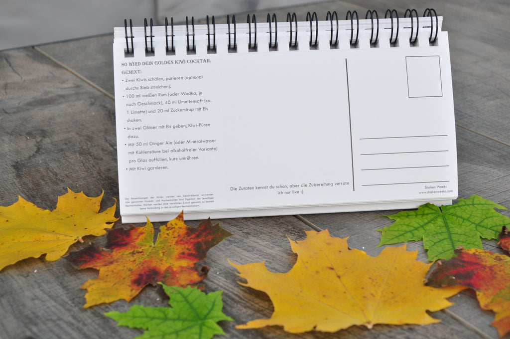 „Shaken Weeks“ – Wochen-Tischkalender mit 53 Rezept-Postkarten