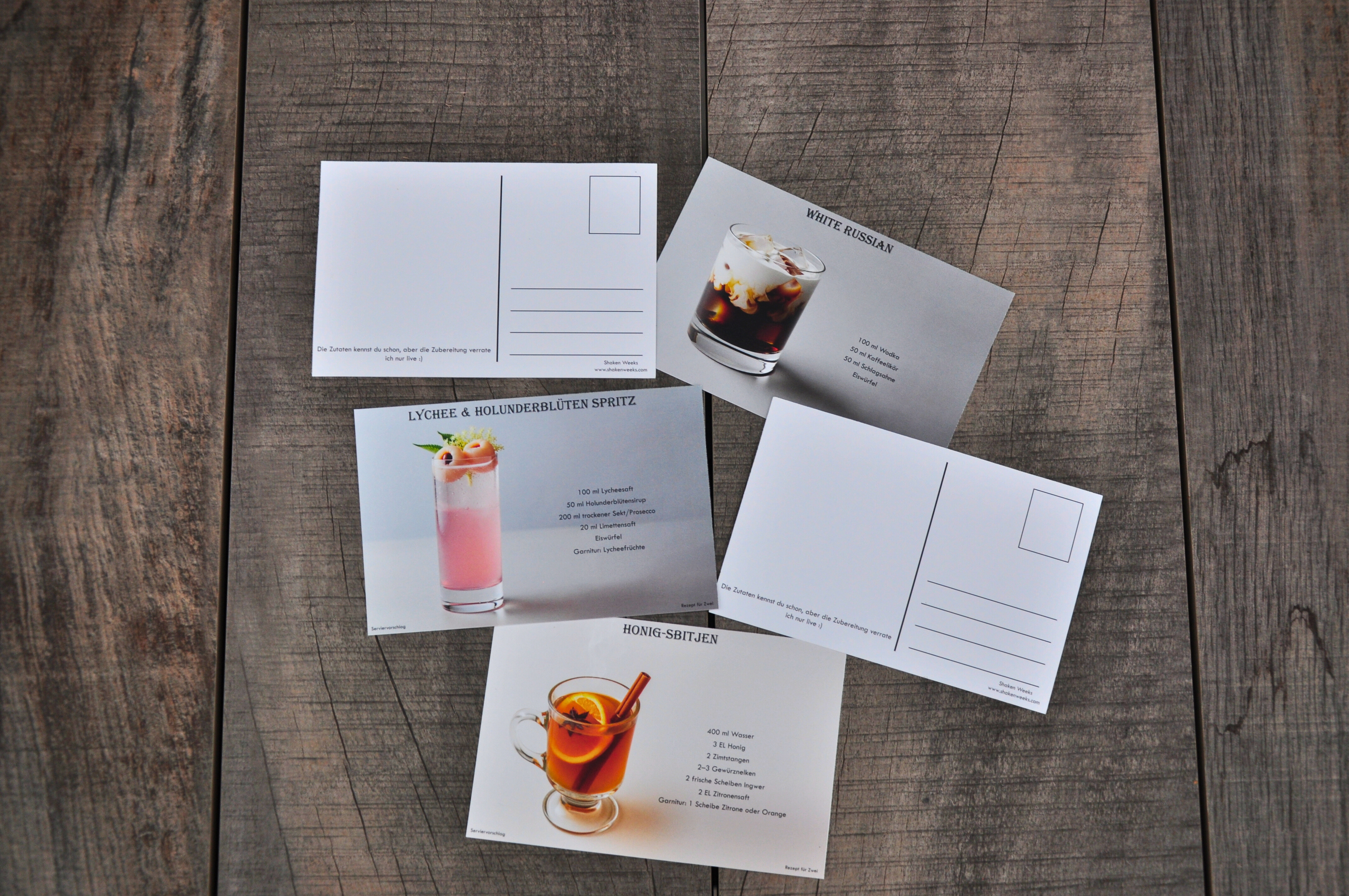 „Shaken Weeks“ – Wochen-Tischkalender mit 53 Rezept-Postkarten